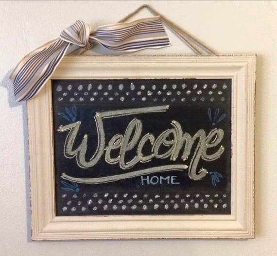 chalk art hanging sign by LetsChalkLR on Etsy