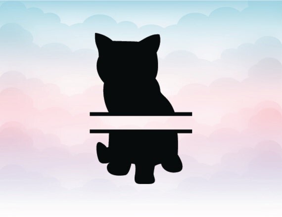 Download Kitten monogram split vector SVG EPS Illustrator file Cat