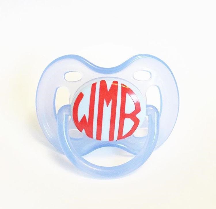 Monogrammed Pacifier by MonogramsnMagnolias on Etsy
