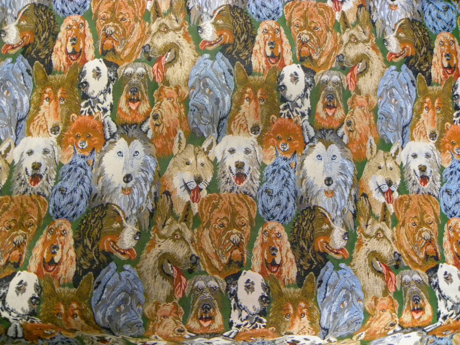 Vintage Dog Portait Tapestry Fabric By the Yard by