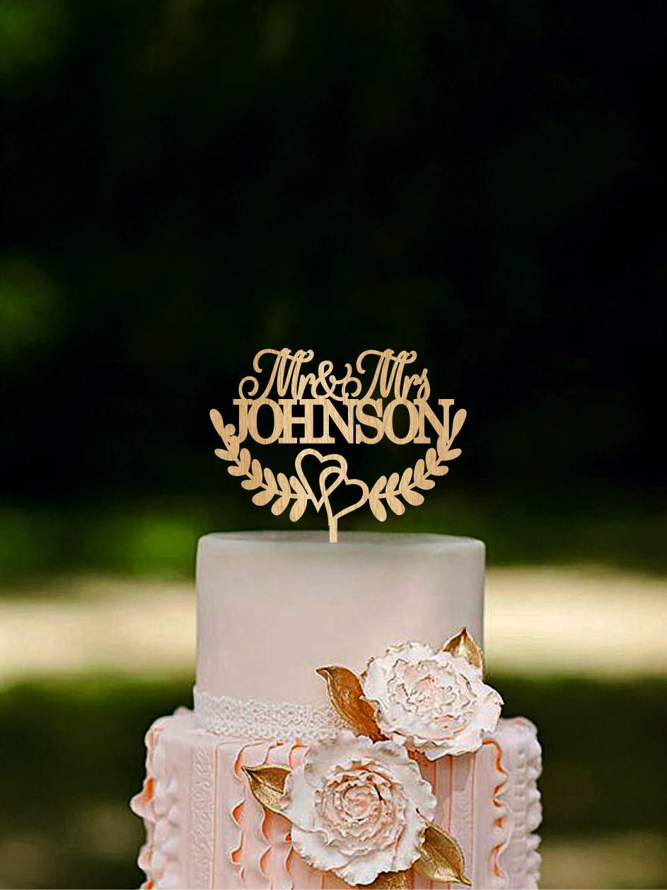 Mr And Mrs Wedding Cake Topper Last Name Custom Rustic Personalized Gold Silver Mr And Mrs Wedding Cake Topper Last Name Custom Rustic Personalized Gold Silver