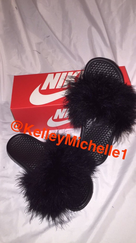 furry nike slides