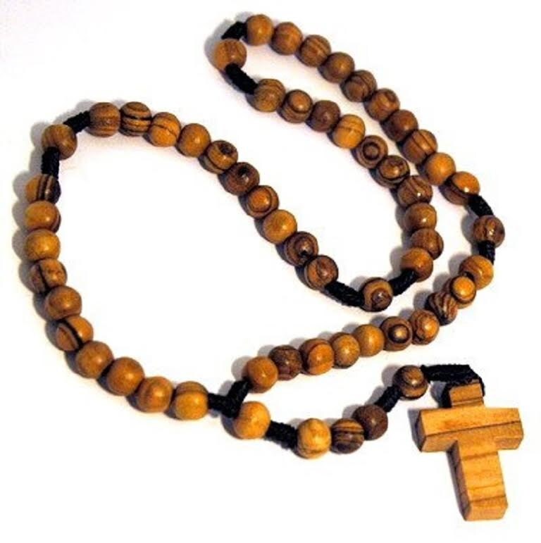 Olive Wood Simple Rosary Blessing Prayer Beads from Jerusalem