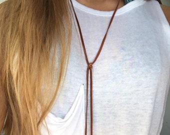 The Western Brown Leather Necklace