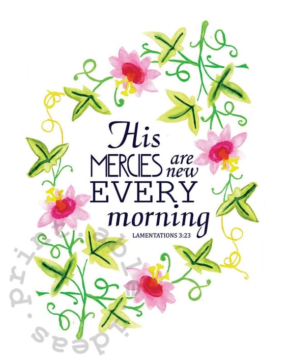 His Mercies are New Every Morning Flower Wall by PrintableIdeasLA