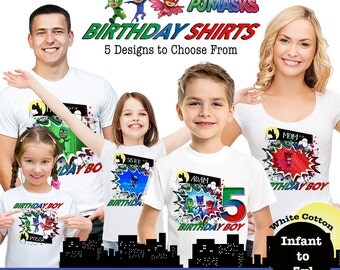 PJ Masks Birthday Shirts, Disney Family Birthday Tshirts