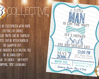 Little Man Baby Shower Invitation
