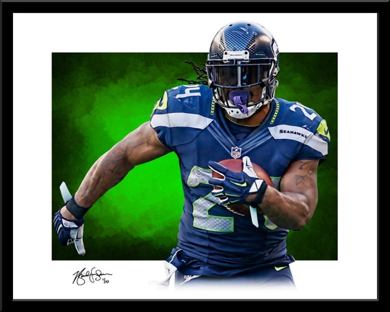 Marshawn Lynch Print Fine Art Modern Graphic by sportsprints5