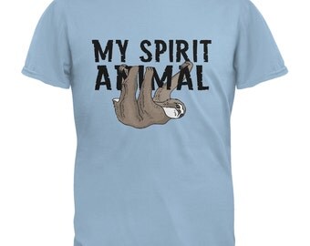 Sloth My Spirit Animal Light Blue Adult T-Shirt