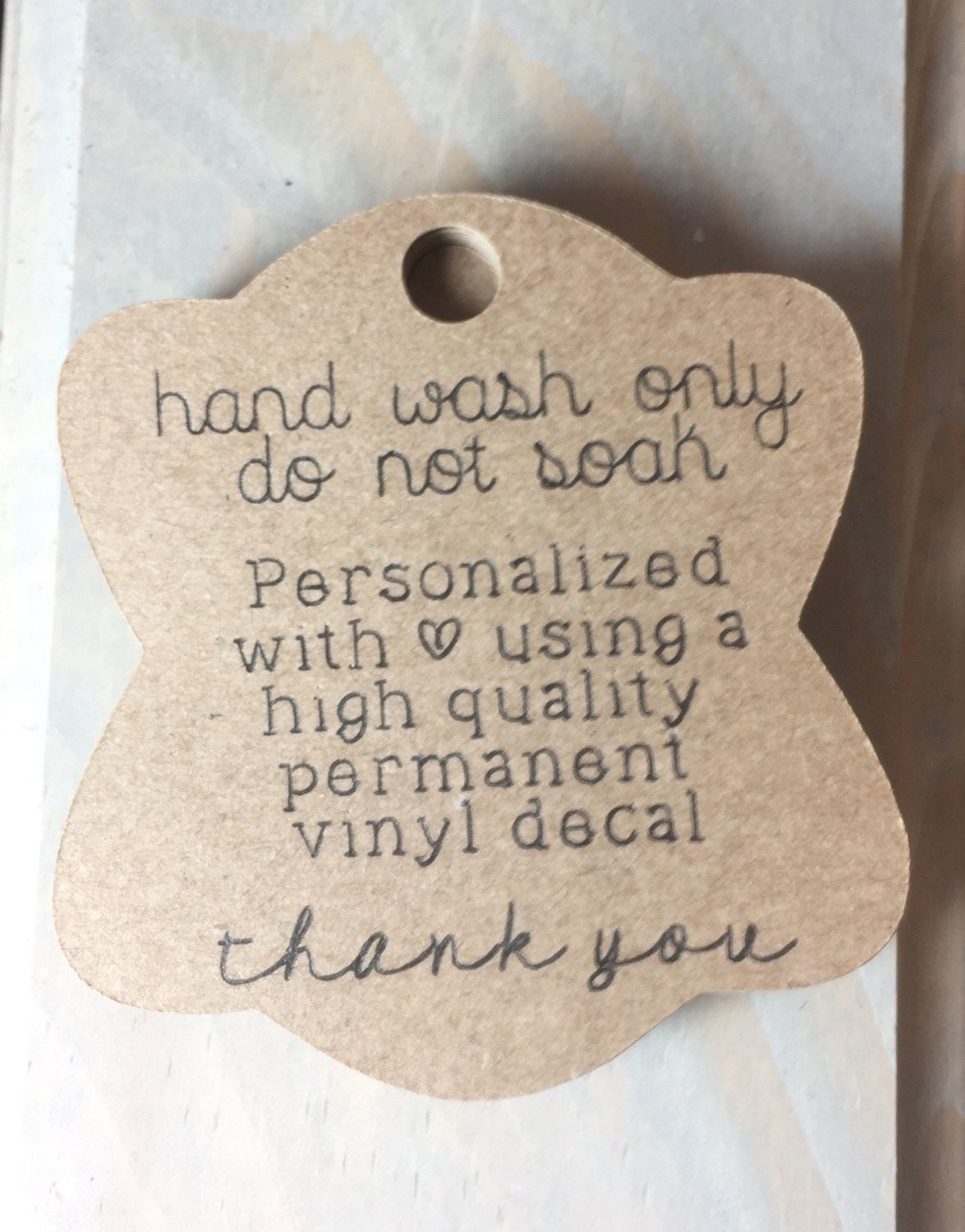 Washing instructions tag for items personalized with vinyl. Ideal for ...
