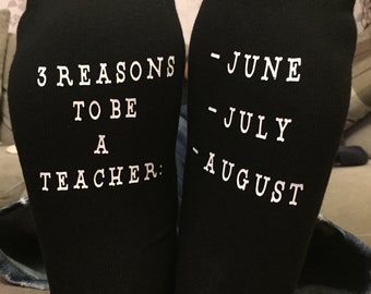 Teachers Socks - Personalised Teachers Gift, June, July, August, Teacher Thank you gift