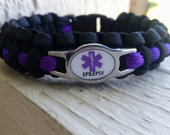Epilepsy Medical Alert Paracord Bracelet