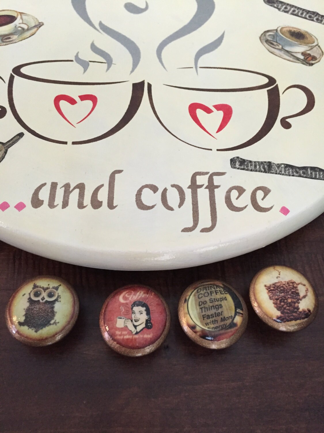 1.5 inch Coffee themed knobs and by HolyChicBoutiqueCo