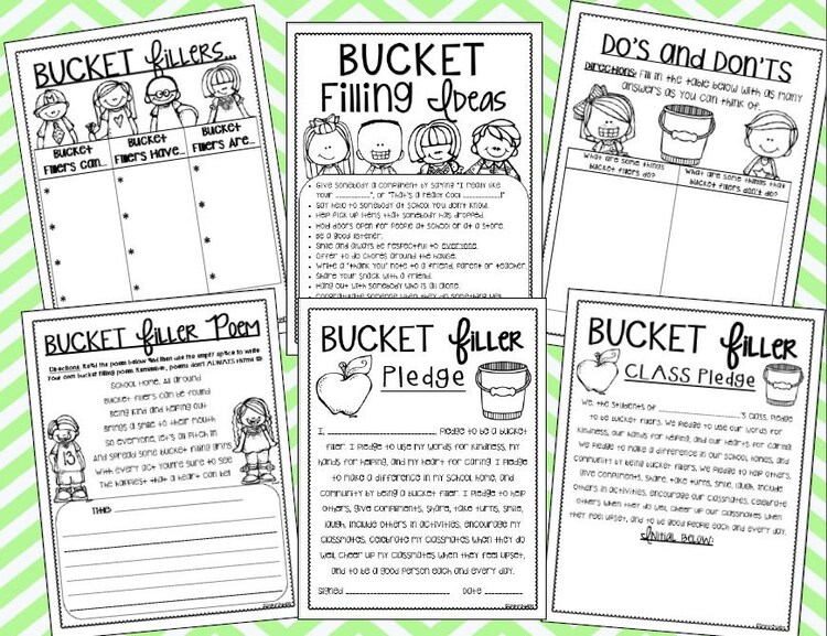 Bucket Filling Slips Forms Activities Posters Poems by Ccbrazel