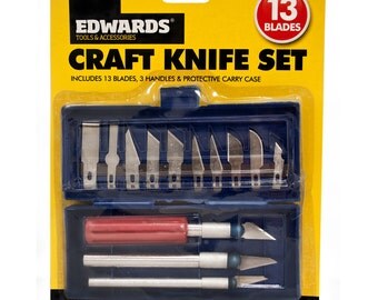 Craft Knife Set - 16 Piece Modelling Kit Ideal for Arts, 3 Handles & 13 Blades