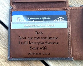Wallet for him • Personalized custom wallet for husband • RFID wallet • gift for husband • gift for groom • boyfriend • Grey/toffee* 7751