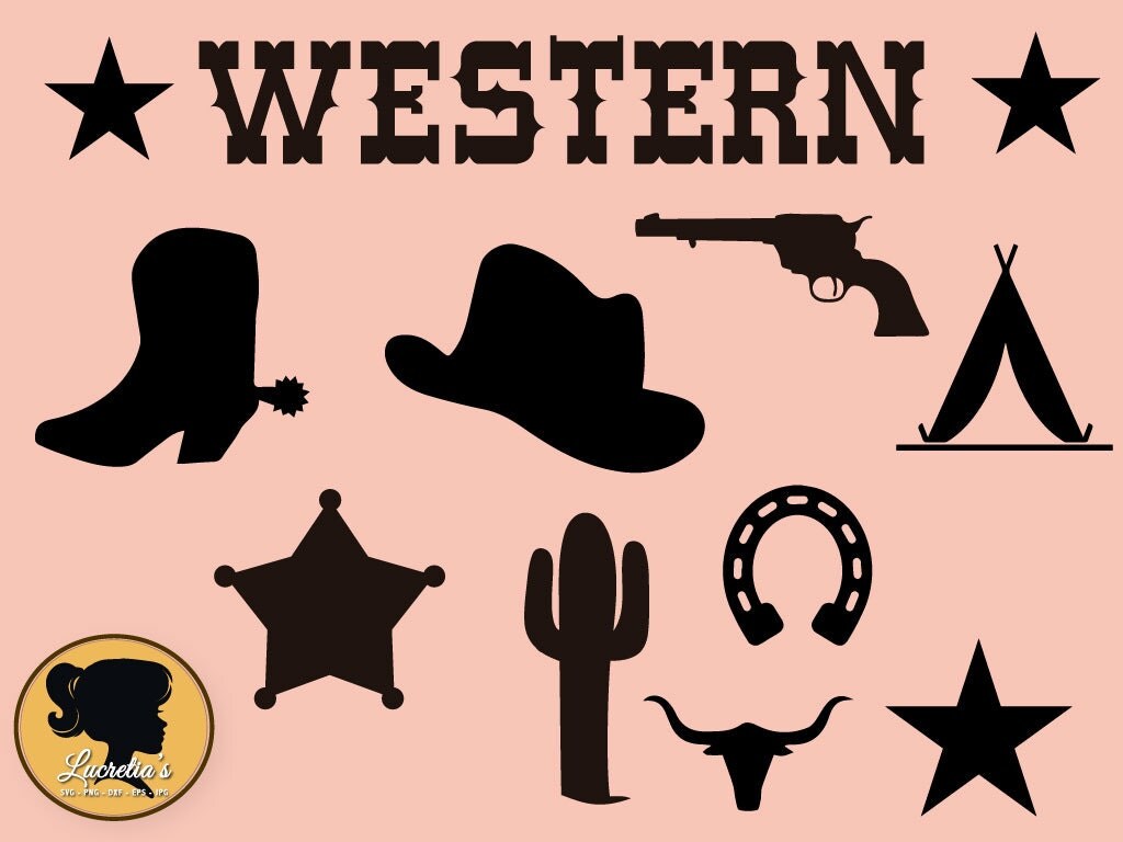 Western Silhouette Cowboy Svg Cowboy Boots and Western svg