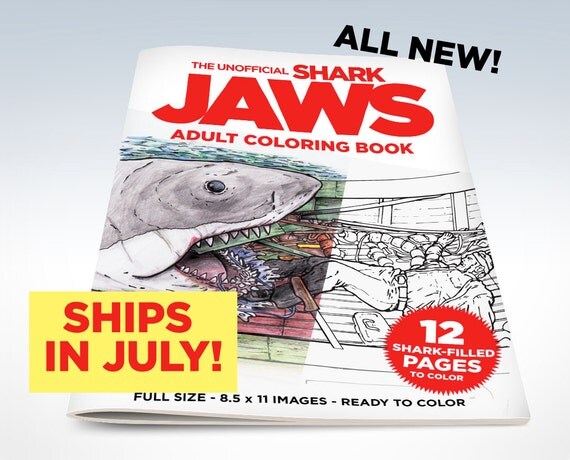 ALL NEW Unofficial Shark Jaws Adult Coloring by BenGardnersBoat