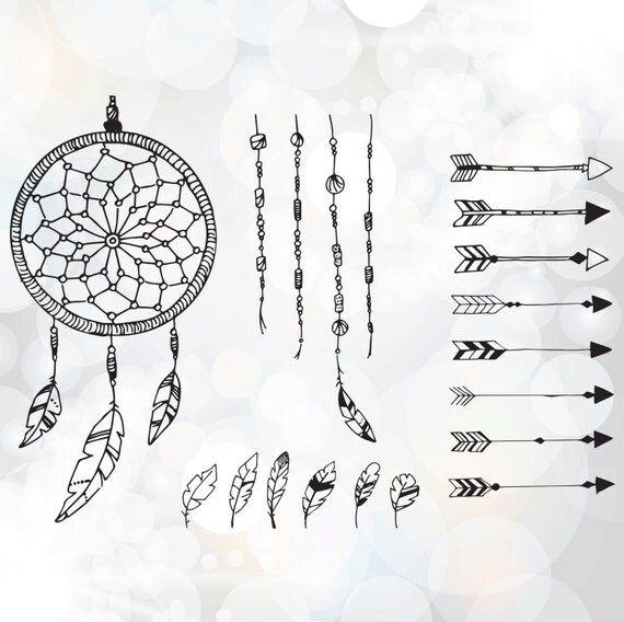 Download Dreamcatcher SVG boho feather elements Arrow by Linescut ...