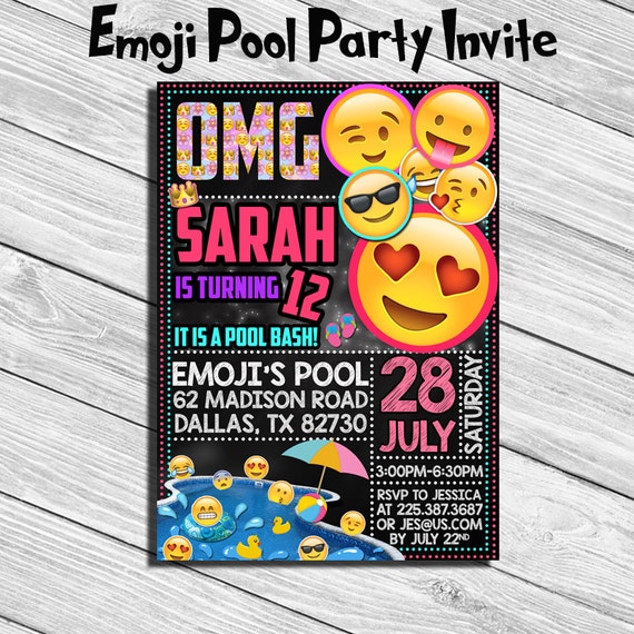 Emoji Pool Party Invitations 8