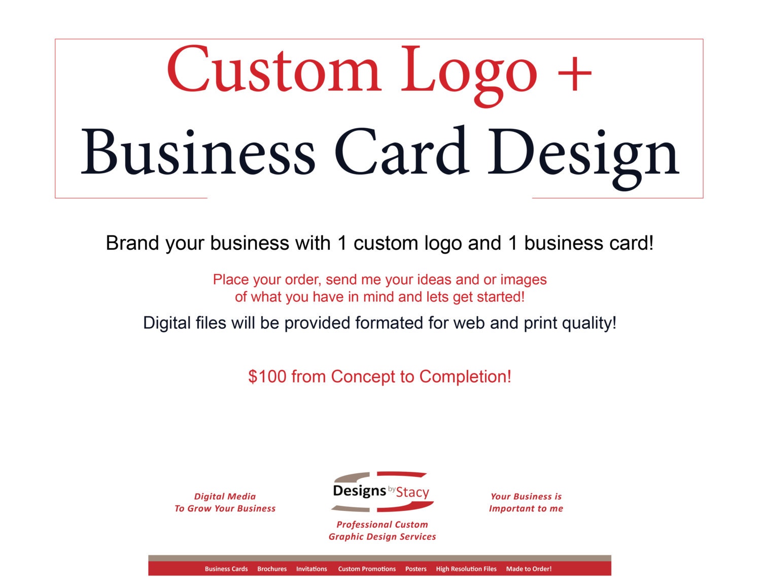 Custom Logo and Custom Business Card Digital Files