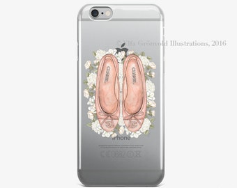 Phone Case | "Chanel in bloom" (Pink) // Fashion Illustration // Transparent Iphone case
