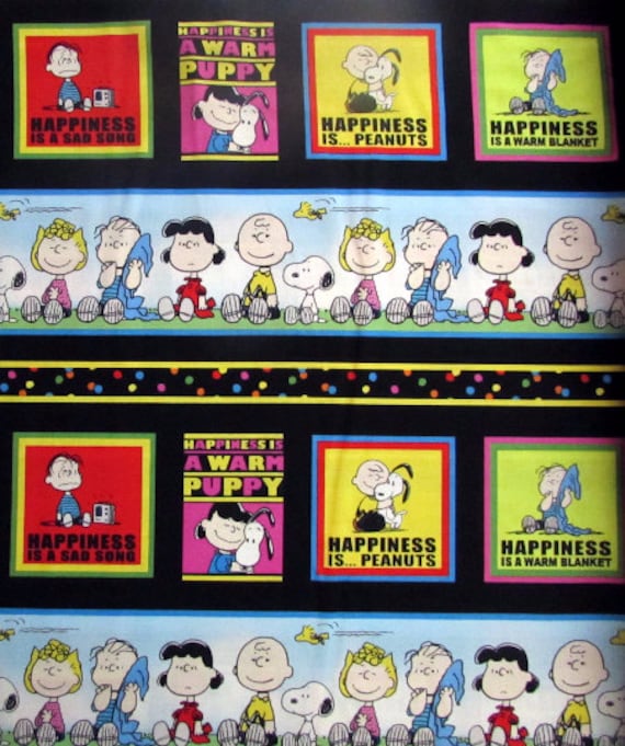Peanuts Happiness Is Stripe Fabric From Quilting Treasures