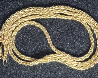 14KT Yellow Gold Wheat Necklace with Lobster Claw Clasp