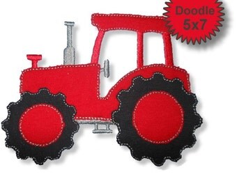 Tractor - Machine Embroidery Applique Designs - 5x7 - Instant Download