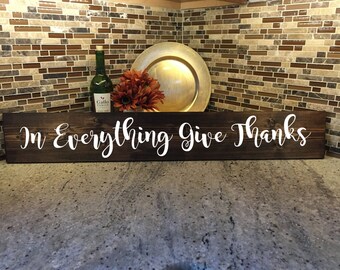In Everything Give Thanks | Fall Wood Decor | Give Thanks | Fall Gift | Fall Decor | Thanksgiving | Seasonal giving