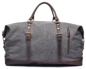 Waxed Canvas Duffle Bag, Weekend Bag, Duffel Bag Men, Weekender Bag, Leather Duffle Bag, Mens Duffel Bag, Gym Bag, Personalized Duffle Bag