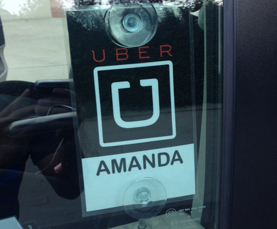Uber Lyft Decal Sign Rideshare Car Display Cards Custom Made