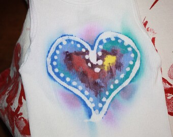Child's Tank top or Sleeveless Onesie Batik Heart