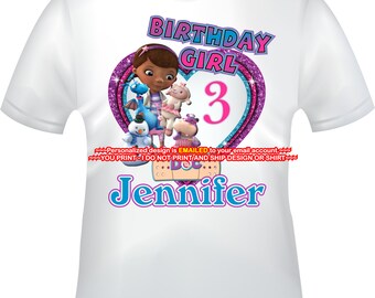 YOU PRINT - Doc McStuffins Birthday Girl Iron on, Doc McStuffins Iron on, Doc McStuffins t-shirt decal, Doc McStuffins - DOCMCSTUFFINS3
