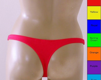 Brazilian Thong Bikini Bottom in Royal Blue, Red, Purple, Orange, Turquoise, Yellow, Green