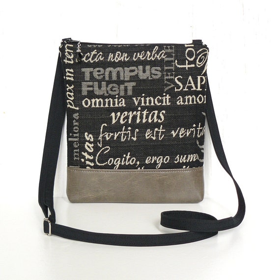 Black Crossbody Bag Fabric Hip Bag Zipper Cross Body Purse