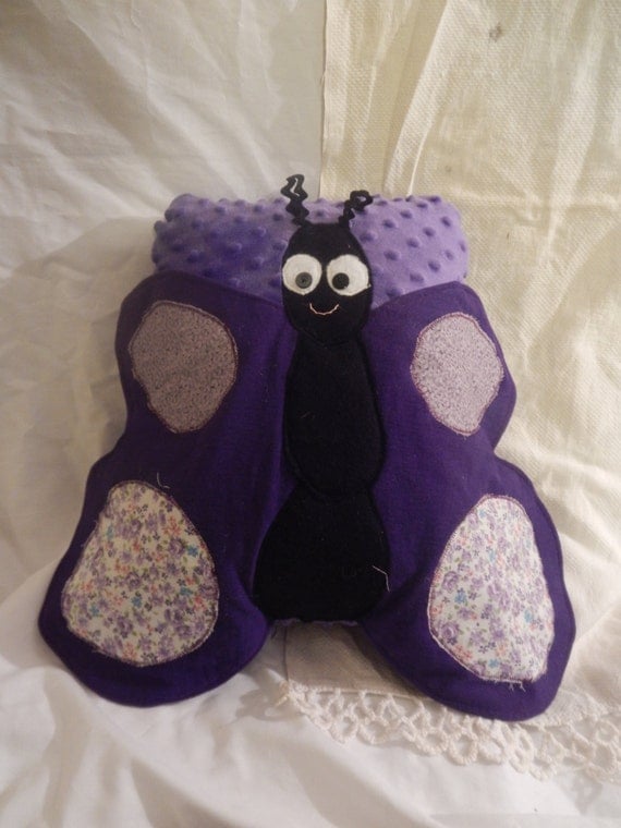 Plush Butterfly Purple Butterfly Pillow Whimsical Pillow