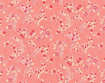 Little Ruby - Little Lady in Coral Pink: sku 55136-13 cotton quilting fabric by Bonnie and Camille for Moda Fabrics - 1 yard