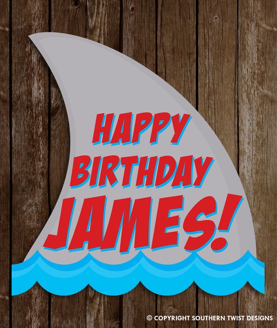 Shark Fin Cake Topper Printable Cake Topper Jaws Birthday