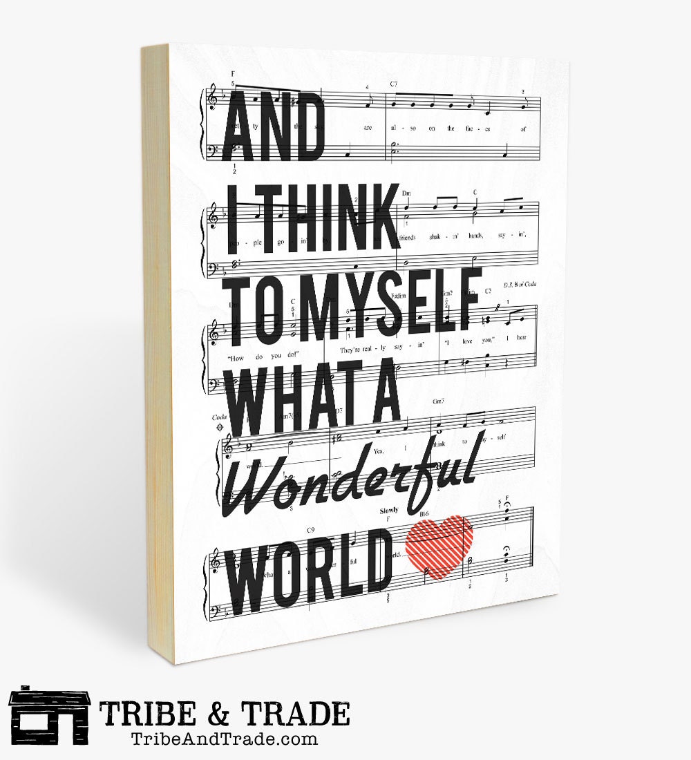 What a Wonderful World Wood Wall Art Print 8x10 or