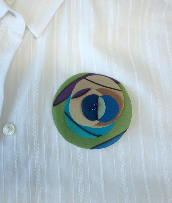 Silk brooch Circles brooch Gifts for her by gilbea on Etsy