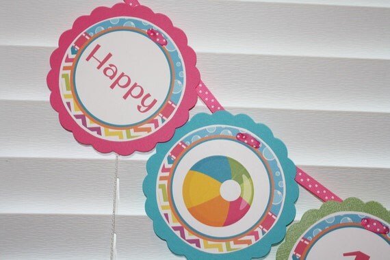 BEACH Birthday Banner / Beach Birthday Word Banner / Beach