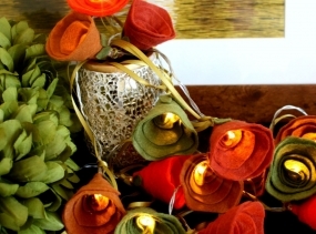 Fall Autumn Fairy lights, Autumn decor rose lights, Autumn wedding lights, autumnal colours