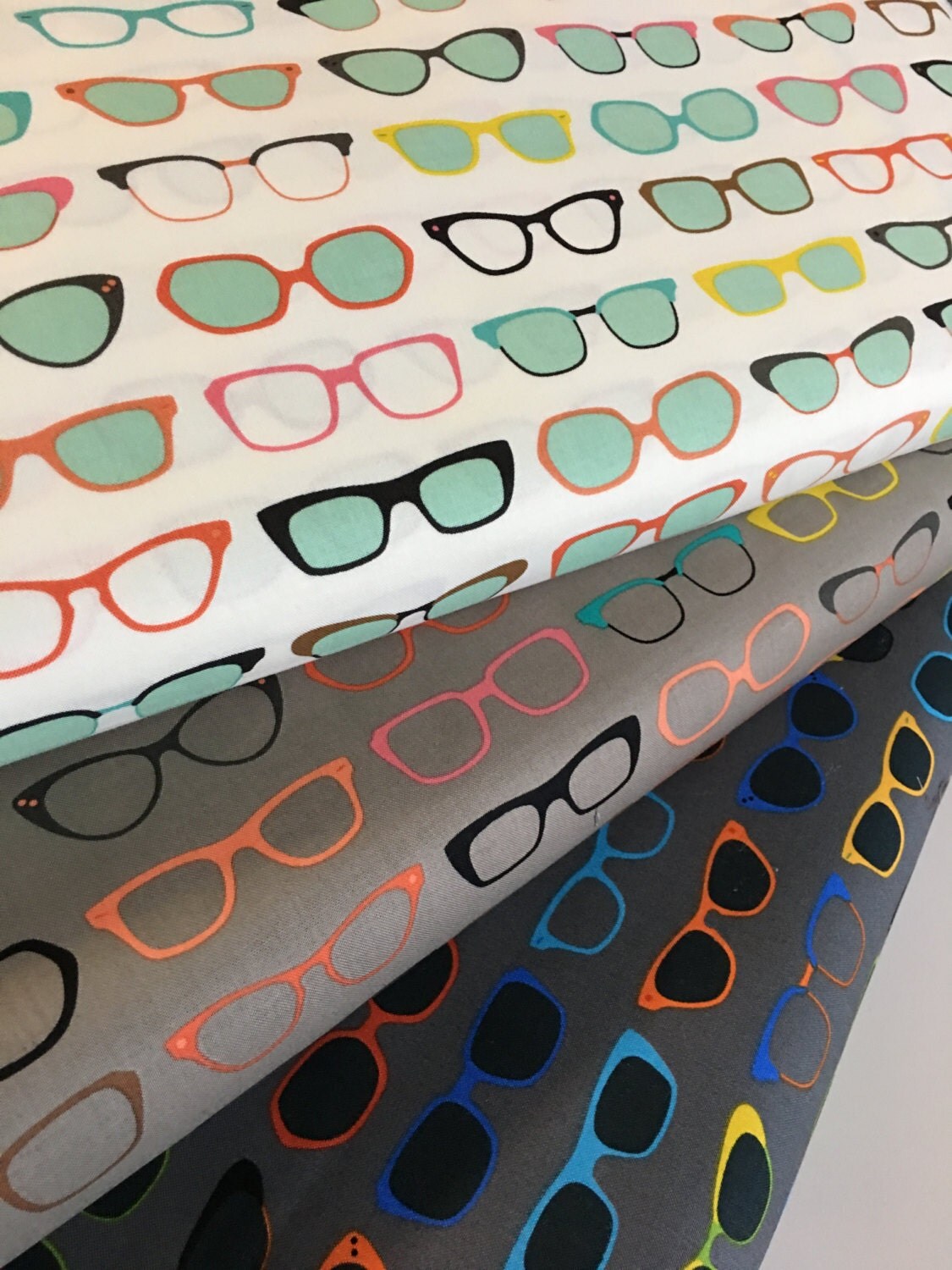Vintage Glasses Fabric Modern fabric by the Yard Hipster
