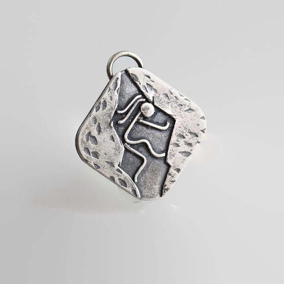 Rock Climbing Jewelry Sterling Pendant Climbing Jewelry