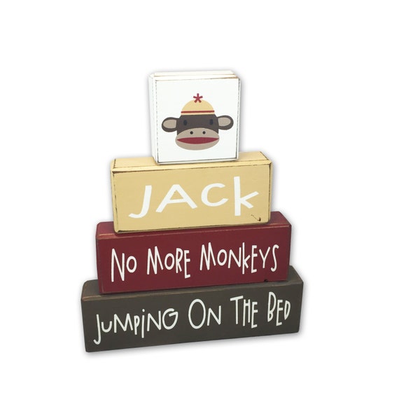 Sock Monkey Personalized baby gift child's name nursery