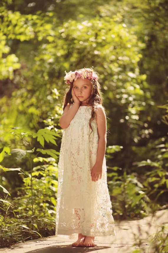 Vintage Rustic Flowergirl Dresses 8