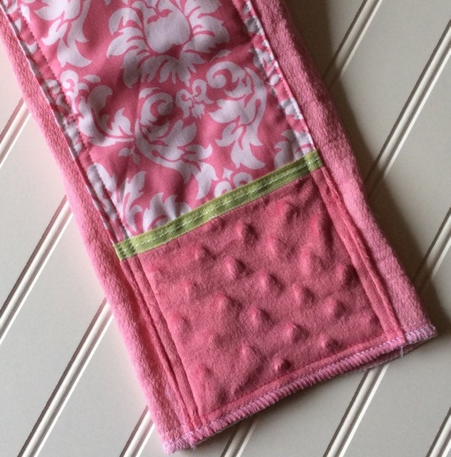 Baby Burp ClothsGirlsBurpsPinkDamaskModern by tanjadlyn