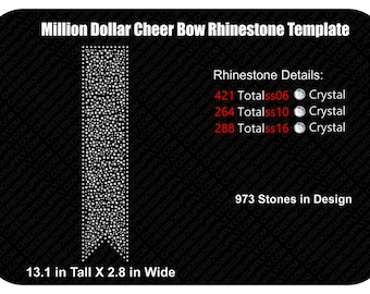 Million Dollar Rhinestone Cheer Bow Template INSTANT FILE DOWNLOAD