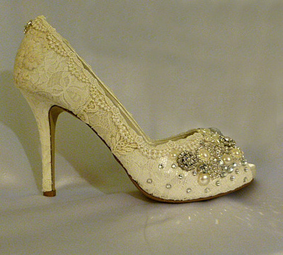Sparkly High Heel Wedding shoes... by everlastinglifashion